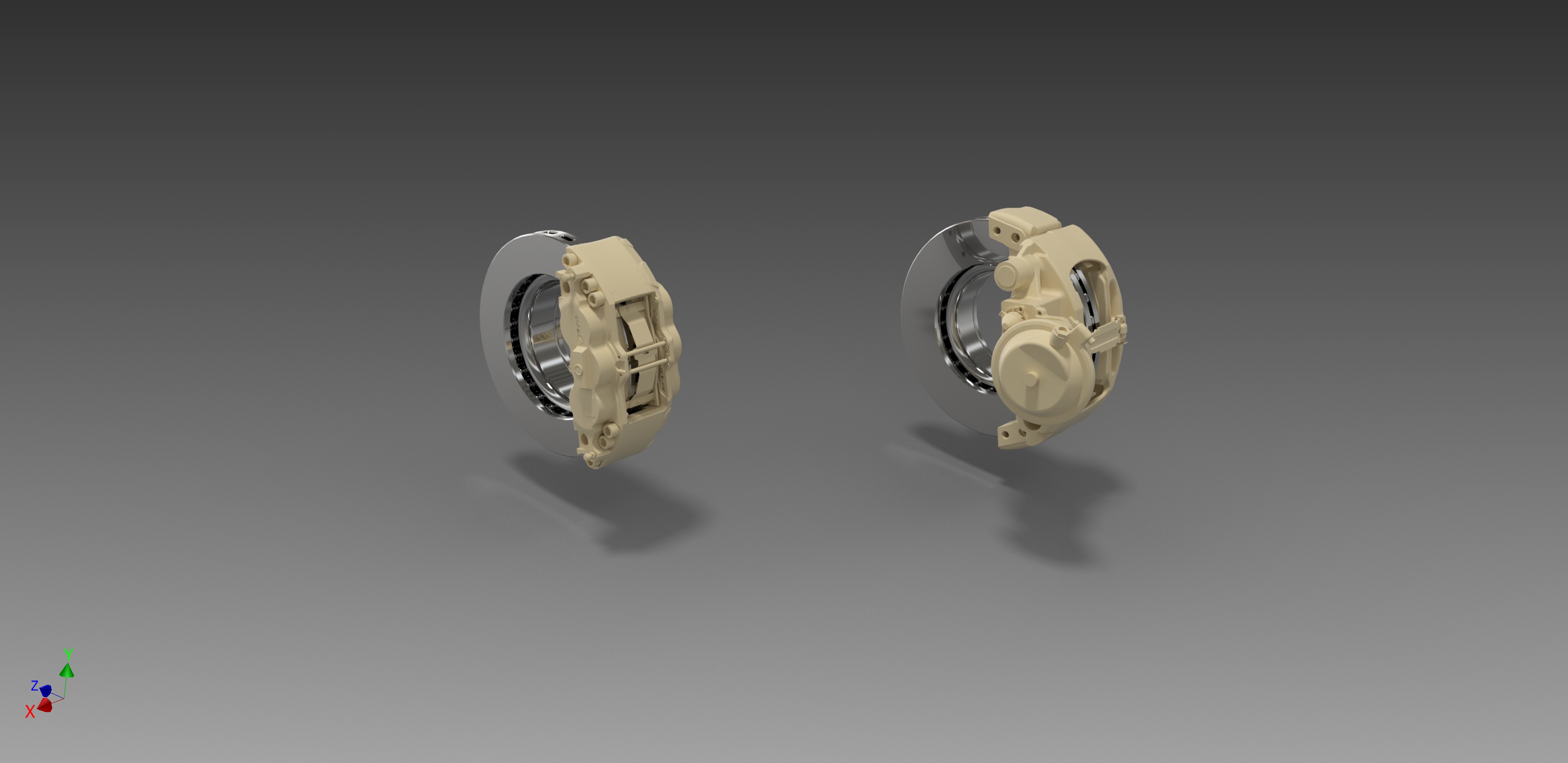 IS-7 wheel hub with pneumatic disc brakes