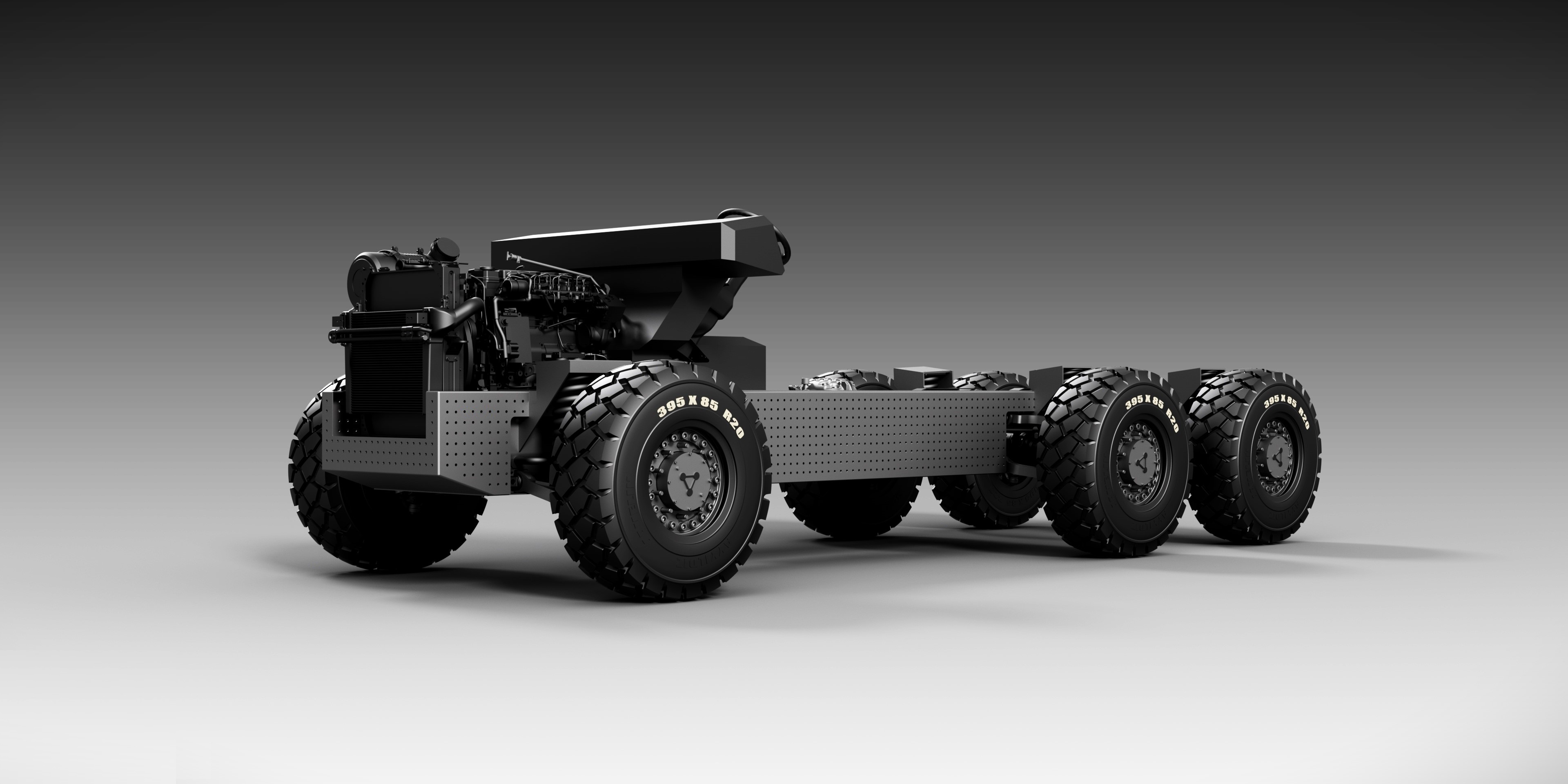 FGD 6×6 integrated powerpack — engine, cooling and chassis